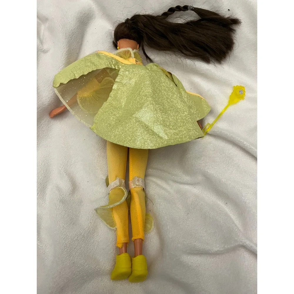 Vintage 1995 Flying Hero Teresa Yellow Gold Glitter Flying Toy Wand